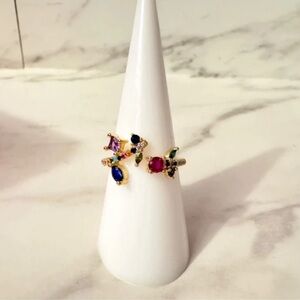 Fashion Jewelry Gold Ring with Colorful Stones